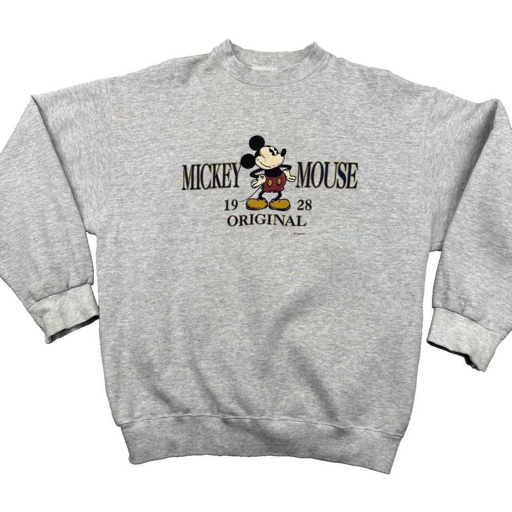 Vintage Mickey Mouse Original Velva Sheen Sweatshirt Men XL Heather Gray Graphic